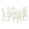 East West Furniture Dining Room Set Linen White, Avip7-lwh-w