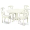 East West Furniture Dining Room Set Linen White, Avke5-lwh-w