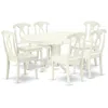 East West Furniture Dining Room Set Linen White, Avke7-lwh-w In White