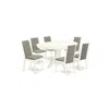 East West Furniture Dining Room Set Linen White, Avla7-lwh-06 In Gray