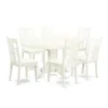 East West Furniture Dining Room Set Linen White, Avlg7-lwh-w In White