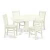 East West Furniture Dining Room Set Linen White, Avno5-lwh-w In White