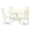 East West Furniture Dining Room Set Linen White, Avon5-lwh-w In White