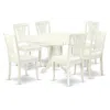 East West Furniture Dining Room Set Linen White, Avon7-lwh-w In White