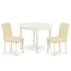 East West Furniture Dining Room Set Linen White, Boab3-lwh-64