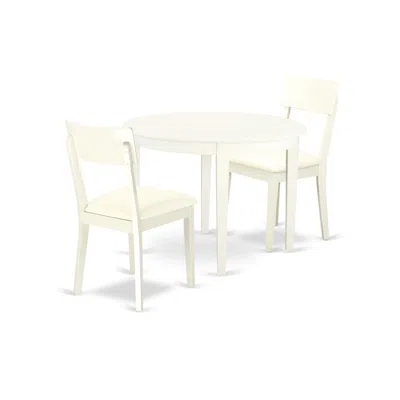 East West Furniture Dining Room Set Linen White, Boad3-lwh-lc In Brown