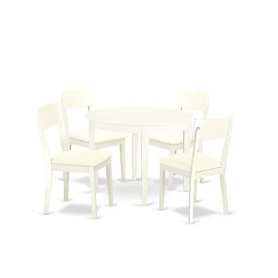East West Furniture Dining Room Set Linen White, Boad5-lwh-lc In Neutral