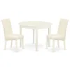 East West Furniture Dining Room Set Linen White, Boba3-whi-01