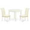 East West Furniture Dining Room Set Linen White, Bobr3-whi-02