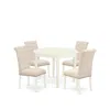 East West Furniture Dining Room Set Linen White, Bobr5-whi-02 In Pink