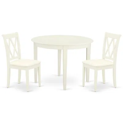 East West Furniture Dining Room Set Linen White, Bocl3-whi-c In Green