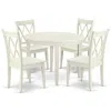East West Furniture Dining Room Set Linen White, Bocl5-lwh-w In White
