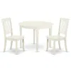 East West Furniture Dining Room Set Linen White, Boda3-lwh-w