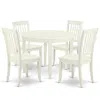 East West Furniture Dining Room Set Linen White, Boda5-lwh-w