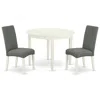 East West Furniture Dining Room Set Linen White, Bodr3-lwh-07