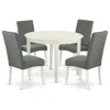 East West Furniture Dining Room Set Linen White, Bodr5-lwh-07
