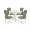 East West Furniture Dining Room Set Linen White, Boen5-lwh-06