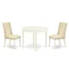 East West Furniture Dining Room Set Linen White, Bofl3-whi-01
