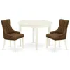 East West Furniture Dining Room Set Linen White, Bofr3-whi-18