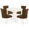 East West Furniture Dining Room Set Linen White, Bofr5-whi-18 In Multi