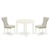 East West Furniture Dining Room Set Linen White, Boga3-whi-35