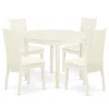 East West Furniture Dining Room Set Linen White, Boip5-whi-c
