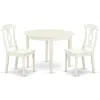 East West Furniture Dining Room Set Linen White, Boke3-lwh-w