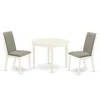 East West Furniture Dining Room Set Linen White, Bola3-whi-06