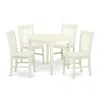 East West Furniture Dining Room Set Linen White, Bono5-lwh-w