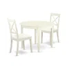 East West Furniture Dining Room Set Linen White, Bost3-lwh-lc