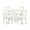 East West Furniture Dining Room Set Linen White, Bost5-lwh-lc
