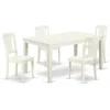 East West Furniture Dining Room Set Linen White, Caav5-lwh-w