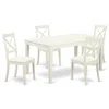East West Furniture Dining Room Set Linen White, Cabo5-lwh-lc In White