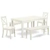 East West Furniture Dining Room Set Linen White, Cabo5c-lwh-lc