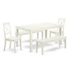 East West Furniture Dining Room Set Linen White, Cabo5c-lwh-w In White