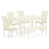 East West Furniture Dining Room Set Linen White, Cabr6-lwh-02