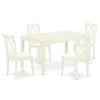 East West Furniture Dining Room Set Linen White, Cacl5-lwh-c In White