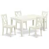 East West Furniture Dining Room Set Linen White, Cacl5-lwh-w