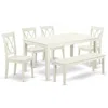 East West Furniture Dining Room Set Linen White, Cacl6-lwh-w In White