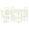 East West Furniture Dining Room Set Linen White, Cacl7-lwh-c In Neutral