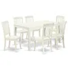 East West Furniture Dining Room Set Linen White, Cada7-lwh-w In White