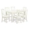 East West Furniture Dining Room Set Linen White, Cado7-lwh-w In White
