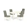 East West Furniture Dining Room Set Linen White, Cael5-lwh-07 In Green