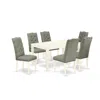 East West Furniture Dining Room Set Linen White, Cael7-lwh-07 In Green