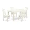 East West Furniture Dining Room Set Linen White, Cagr5-lwh-w In White