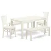 East West Furniture Dining Room Set Linen White, Cagr5c-lwh-w In White