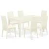 East West Furniture Dining Room Set Linen White, Caip7-lwh-c