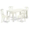 East West Furniture Dining Room Set Linen White, Cake5-lwh-w