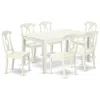 East West Furniture Dining Room Set Linen White, Cake7-lwh-w