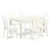 East West Furniture Dining Room Set Linen White, Calg7-lwh-w In White